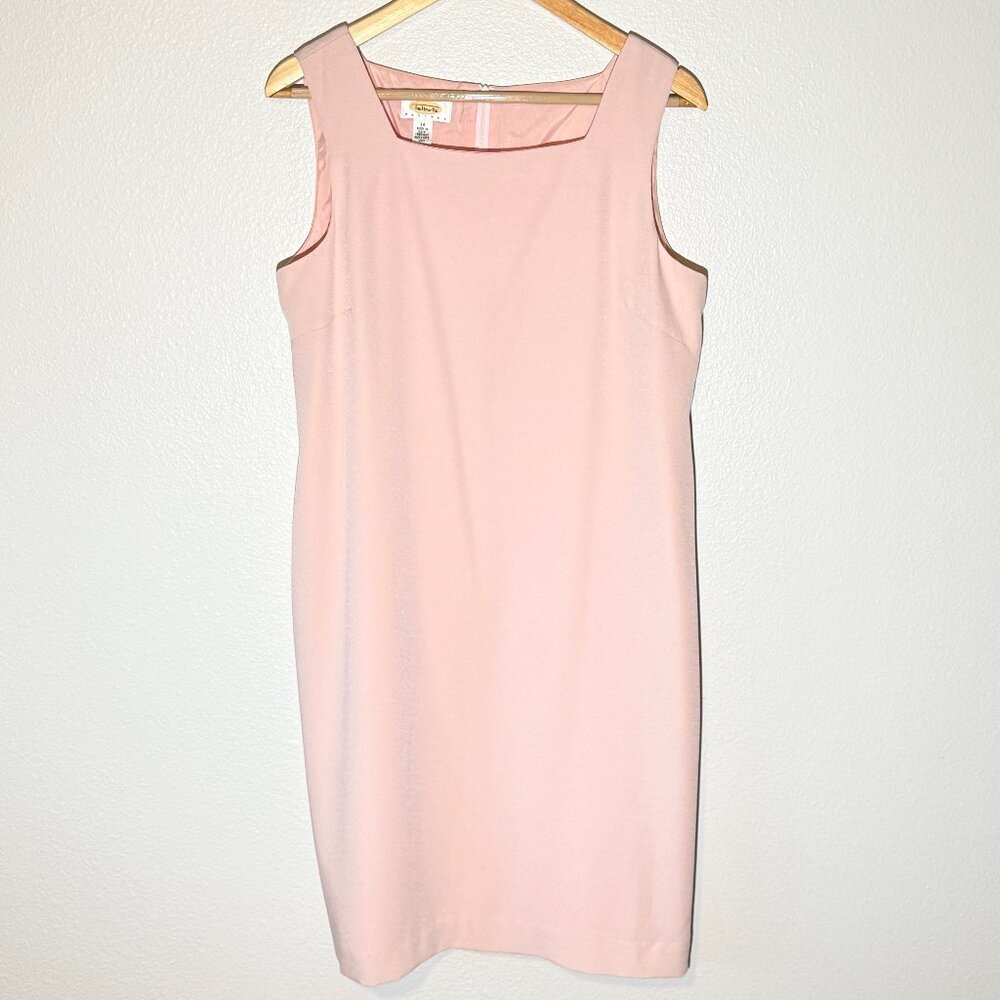 Talbots Petites‎ Powder Pink Square Neck Fully Lined Sheath Dress Size 14